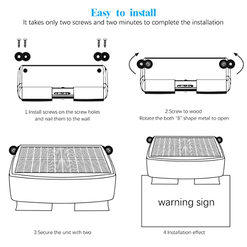 OOSSXX Set of 2 Solar Power Deck LED Light Clip-On Yard Security...