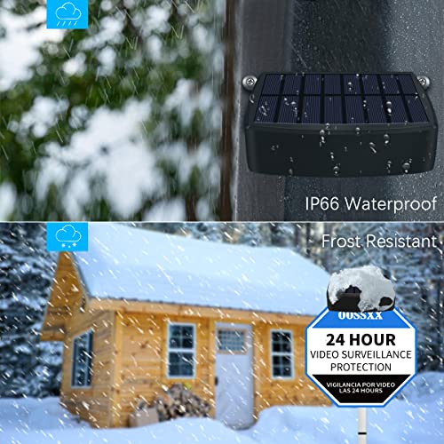 OOSSXX Set of 2 Solar Power Deck LED Light Clip-On Yard Security...