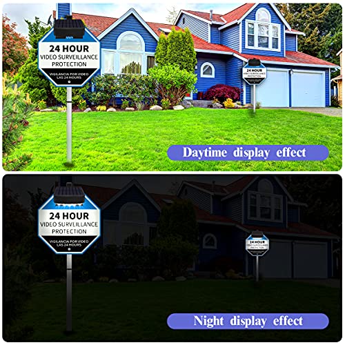 OOSSXX Solar Power Deck LED Light Clip-On Yard Security Sign Spotl...