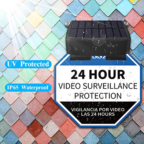 OOSSXX Solar Power Deck LED Light Clip-On Yard Security Sign Spotl...