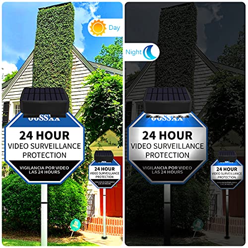 OOSSXX Solar Power Deck LED Light Clip-On Yard Security Sign Spotl...