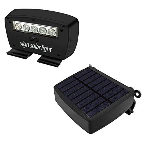 OOSSXX Solar Power Deck LED Light Clip-On Yard Security Sign Spotl...