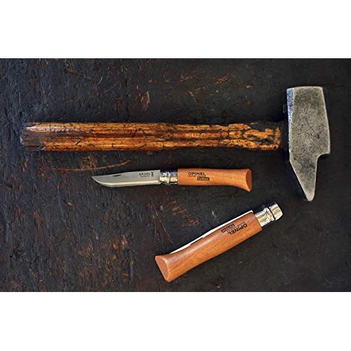 Opinel No.08 Carbon Steel Folding Pocket Knife with Beechwood Handle