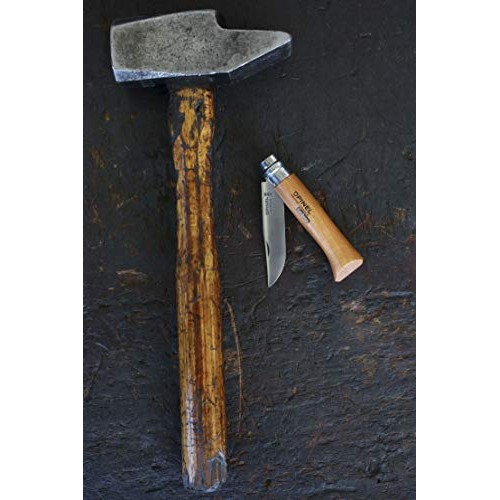Opinel No.08 Carbon Steel Folding Pocket Knife with Beechwood Handle