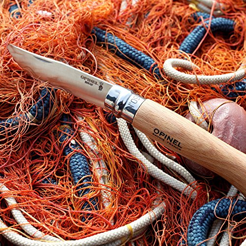 Opinel No6 Stainless Steel Folding Knife with Beechwood Handle