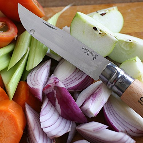 Opinel No6 Stainless Steel Folding Knife with Beechwood Handle