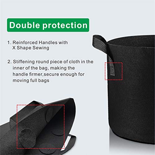 Oppolite 20 Gallom 12-Pack Fabric Grow Pot Grow Bags Fabric Aerati...