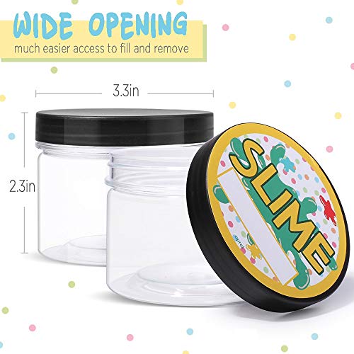 Large Empty Slime Containers, 10oz. 12 Pack, Opret Plastic Slime J...
