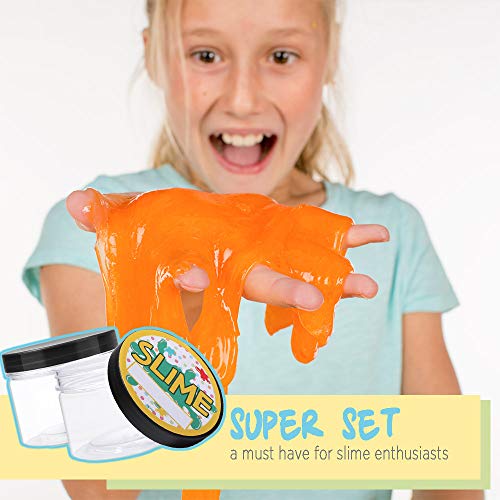 Large Empty Slime Containers, 10oz. 12 Pack, Opret Plastic Slime J...