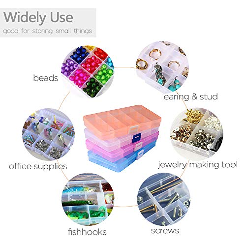 Opret Jewelry Organizer4 Pack, Plastic Jewelry Box15 grids wit...