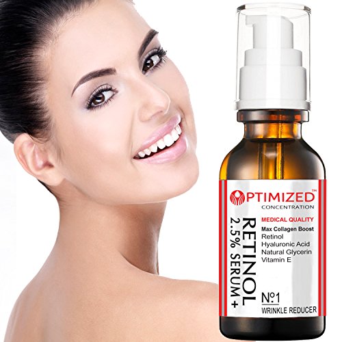 Retinol Serum 2.5% with Hyaluronic Acid, Glycerin, Vitamin E - Red...