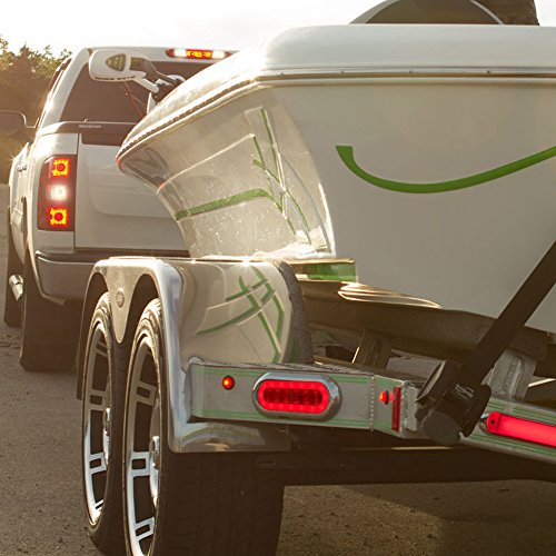 Optronics GloLight Red 6 Oval Sealed 22-LED Trailer Light Kit wit...