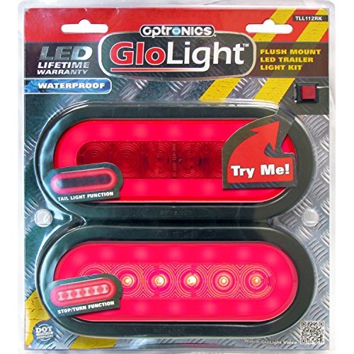 Optronics GloLight Red 6 Oval Sealed 22-LED Trailer Light Kit wit...