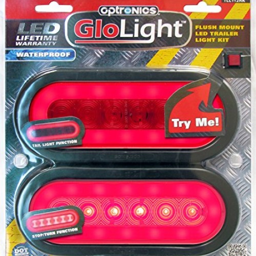 Optronics GloLight Red 6 Oval Sealed 22-LED Trailer Light Kit wit...