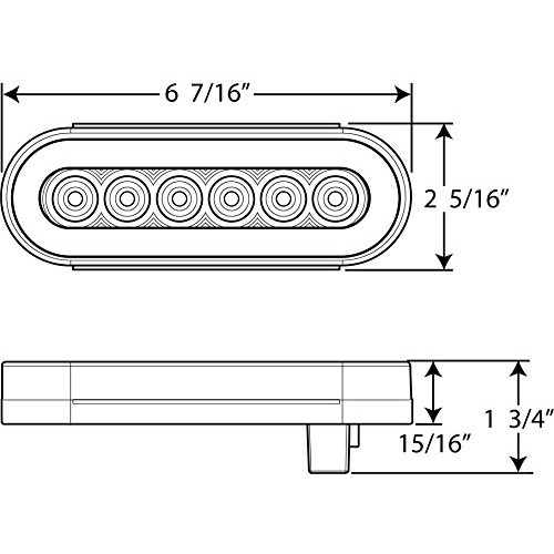 Optronics GloLight Red 6 Oval Sealed 22-LED Trailer Light Kit wit...