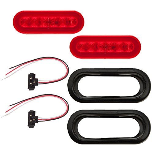Optronics GloLight Red 6 Oval Sealed 22-LED Trailer Light Kit wit...