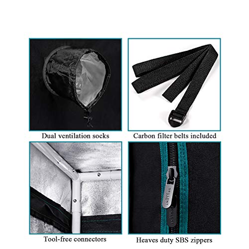 OPULENT SYSTEMS 96x48x80 Hydroponic Mylar Water-Resister Grow T...