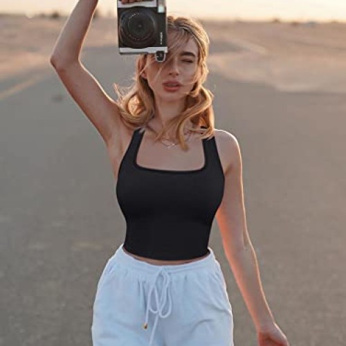 OQQ Womens 3 Piece Tank Tops Ribbed Seamless Workout Exercise Shi...