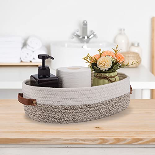 Oradrem 2 Pack Woven Storage Basket for Toilet Tank Top,Farmhouse ...