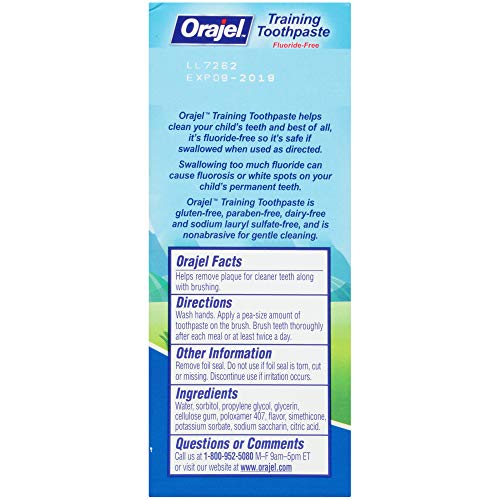 Orajel Paw Patrol Fluoride-Free Training Toothpaste, Fruity Fun Fl...