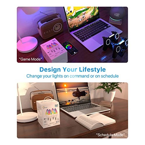 ORALUCE Smart Light Bulbs, WiFi＆Bluetooth E12 Smart Bulbs That Wo...