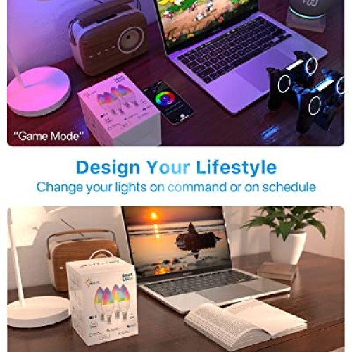 ORALUCE Smart Light Bulbs, WiFi＆Bluetooth E12 Smart Bulbs That Wo...