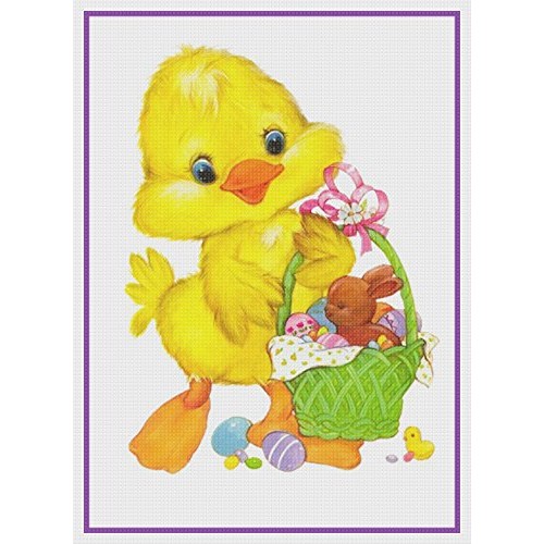 Orenco Originals Contemporary Easter Baby Duck Basket Counted Cros...