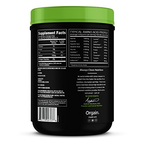 Orgain Grass Fed Pasture Raised Hydrolyzed Collagen Protein Powder...