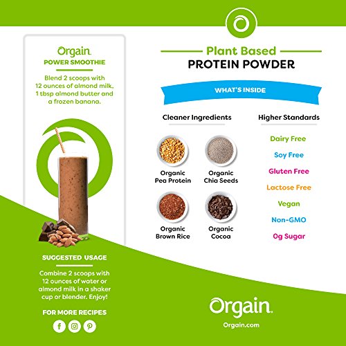 Orgain Organic Plant Based Protein Powder, Creamy Chocolate Fudge,...