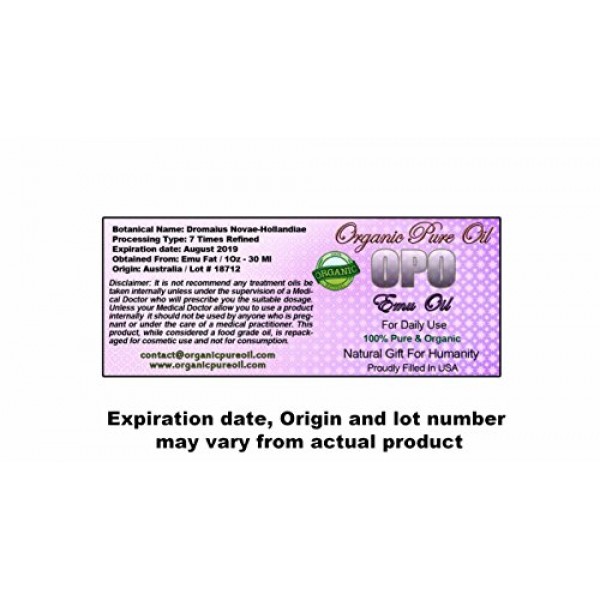 Australian Emu Oil 7 Times Refined 1 oz – 100% Pure Natural Organi...