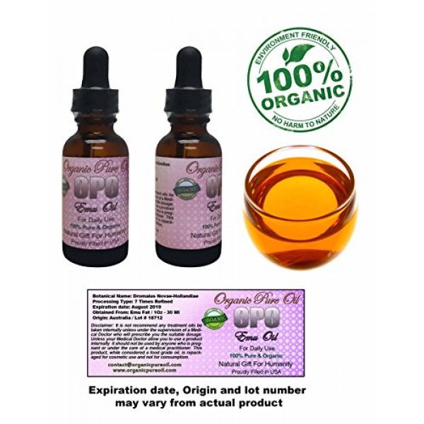Australian Emu Oil 7 Times Refined 1 oz – 100% Pure Natural Organi...