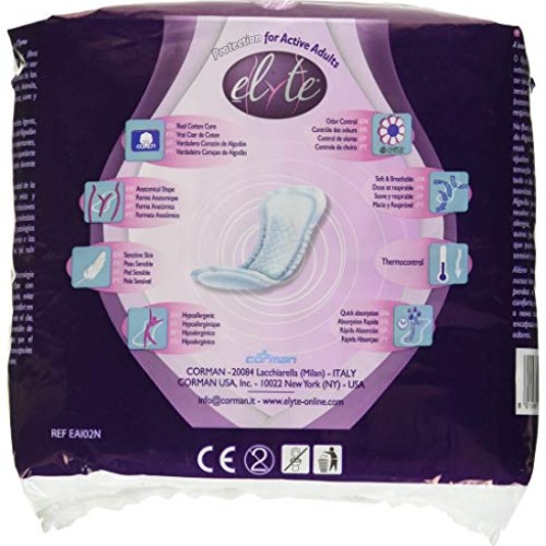 Elyte 100% Pure Cotton Bladder Control Pads-Sensitive Skin Safe, N...