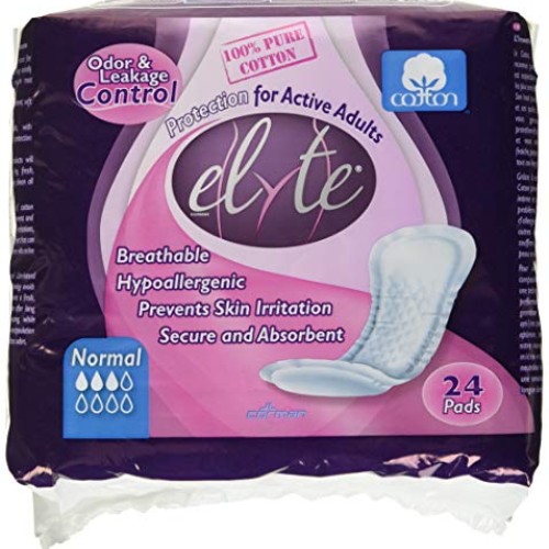 Elyte 100% Pure Cotton Bladder Control Pads-Sensitive Skin Safe, N...