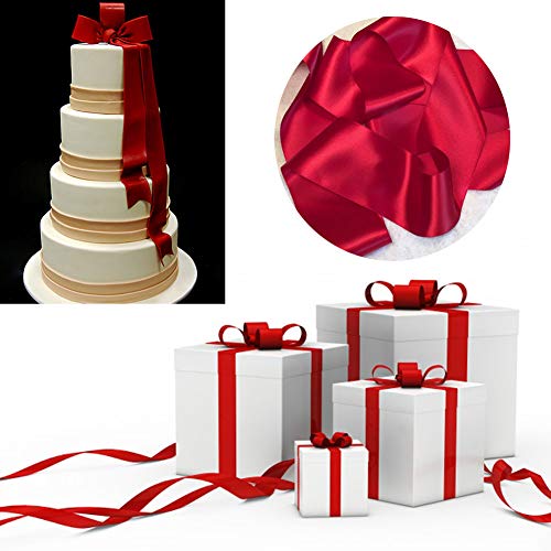 Orgrimmar 4 Satin Fabric Red Ribbon for Gift Package Wrapping Flo...