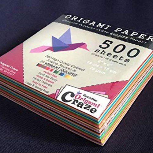 Origami Paper 500 Sheets, Premium Quality for Arts and Crafts, 6-i...