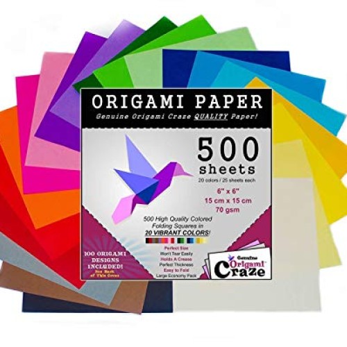 Origami Paper 500 Sheets, Premium Quality for Arts and Crafts, 6-i...