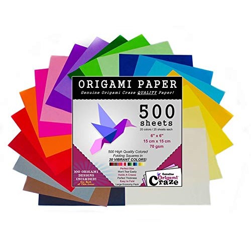 Origami Paper 500 Sheets, Premium Quality for Arts and Crafts, 6-i...