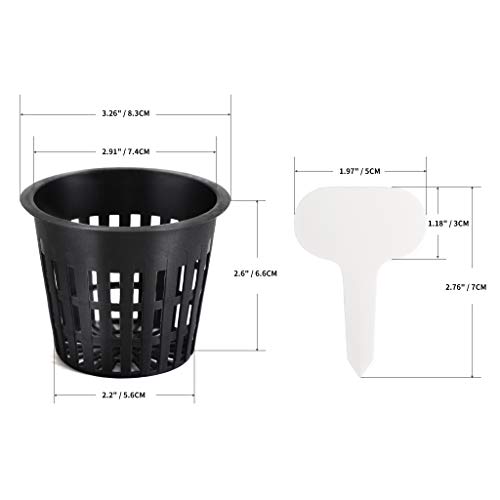 30 Pack 3 Inch Net Cup Pots with Hydroponic Self Watering Wick & P...