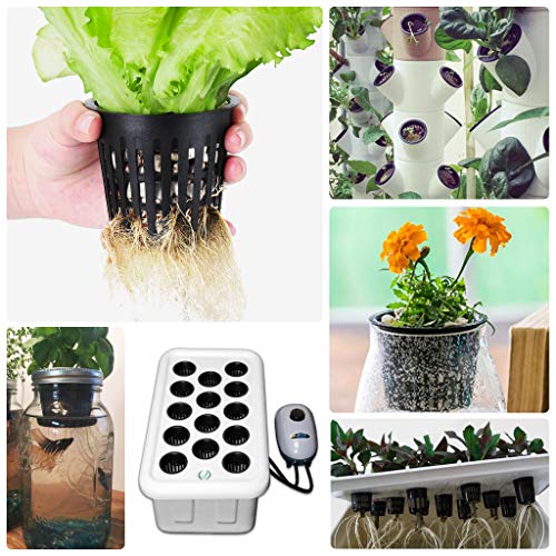 30 Pack 3 Inch Net Cup Pots with Hydroponic Self Watering Wick & P...