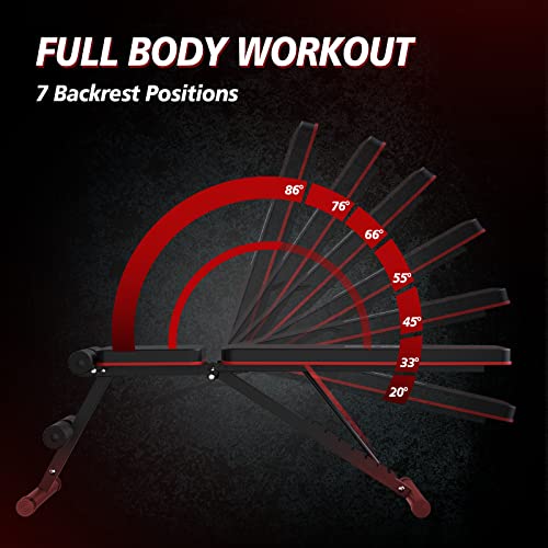 Orinar Weight Bench Press, Strength Training Adjustable Workout Be...