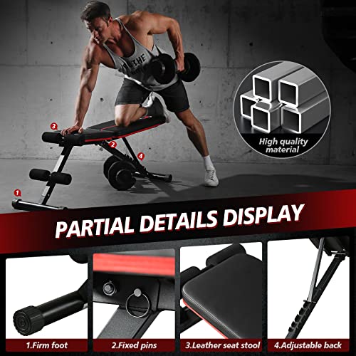 Orinar Weight Bench Press, Strength Training Adjustable Workout Be...