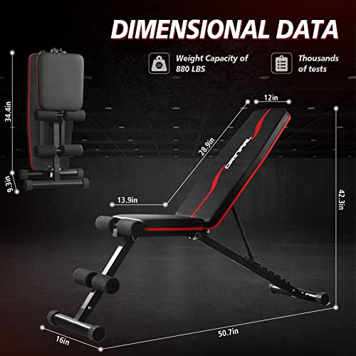 Orinar Weight Bench Press, Strength Training Adjustable Workout Be...