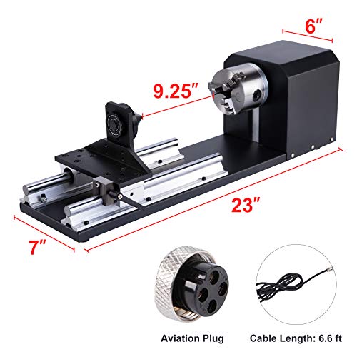 OMTech 4-Wheel Rotary Cutter and Engraver Attachment with Nema 23 ...