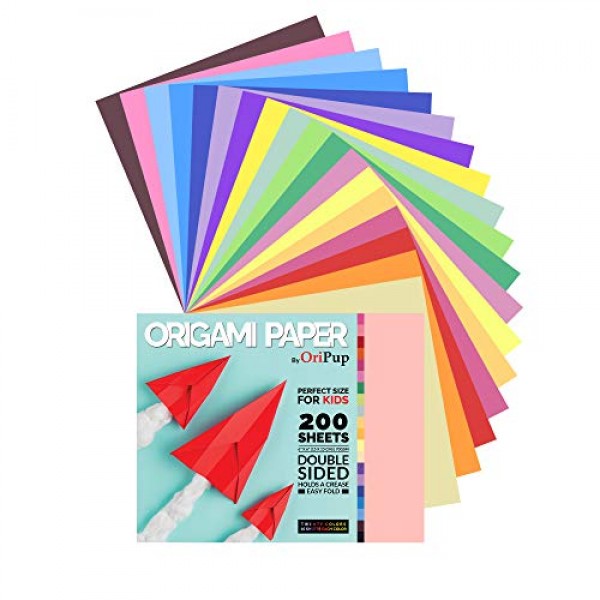 Oripup Origami Paper 200 Sheets for Arts and Crafts Colorful Proje...