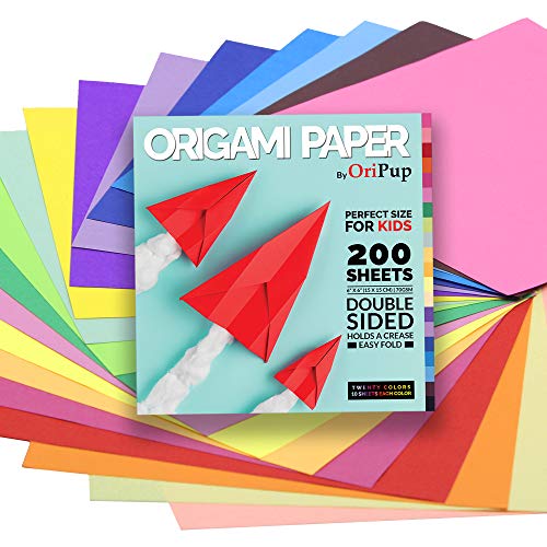 Oripup Origami Paper 200 Sheets for Arts and Crafts Colorful Proje...
