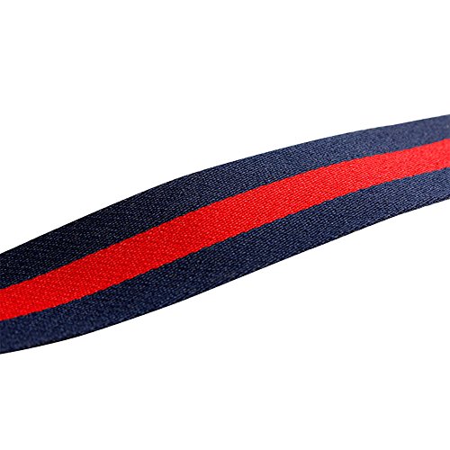 ornerx Striped Grosgrain Ribbon Dark Blue Red 3/8 x 50 yd