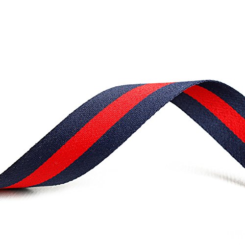 ornerx Striped Grosgrain Ribbon Dark Blue Red 3/8 x 50 yd