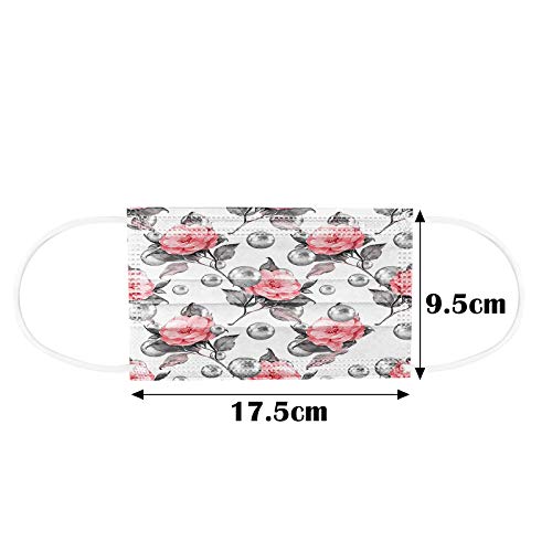 USA Stock 50PC 3Ply Adults Disposable Face_Masks Cute Floral F...