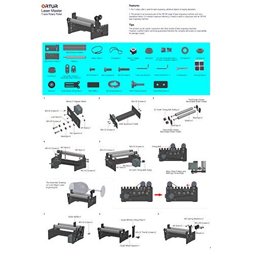 ORTUR Laser Master 2, Laser Engraver Y-axis Rotary Roller Engravin...