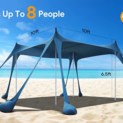 Beach Tent Sun Shelter, Osoeri 10 x 10ft Camping Beach Shade UPF50...